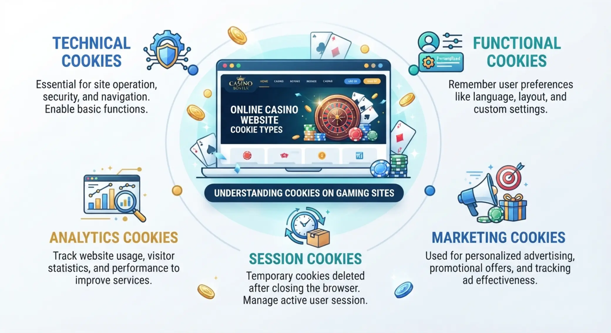 Kategorie plików cookies w kasynie online