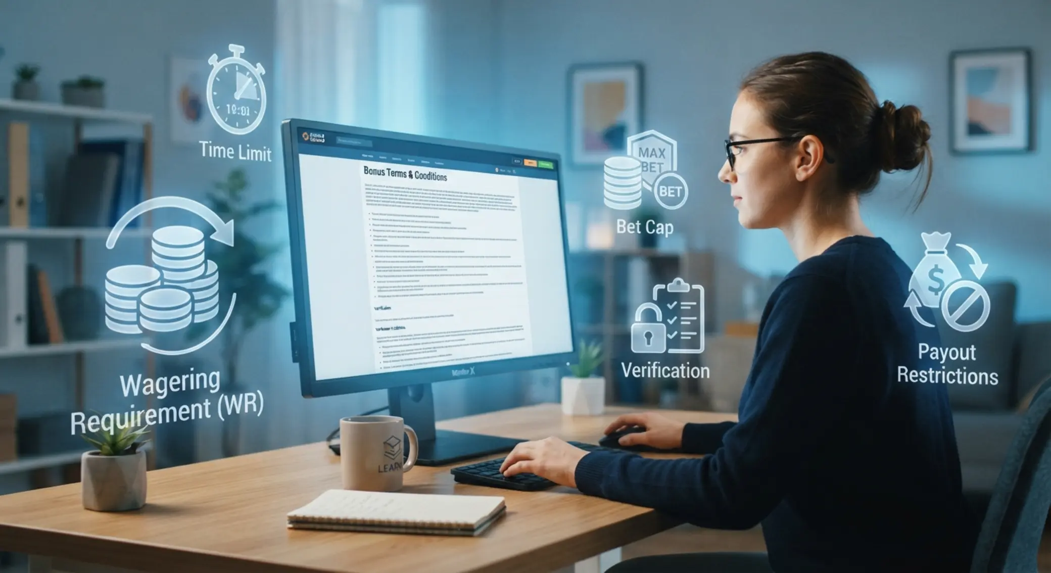 Gracz analizuje checklistę przed aktywacją bonusu