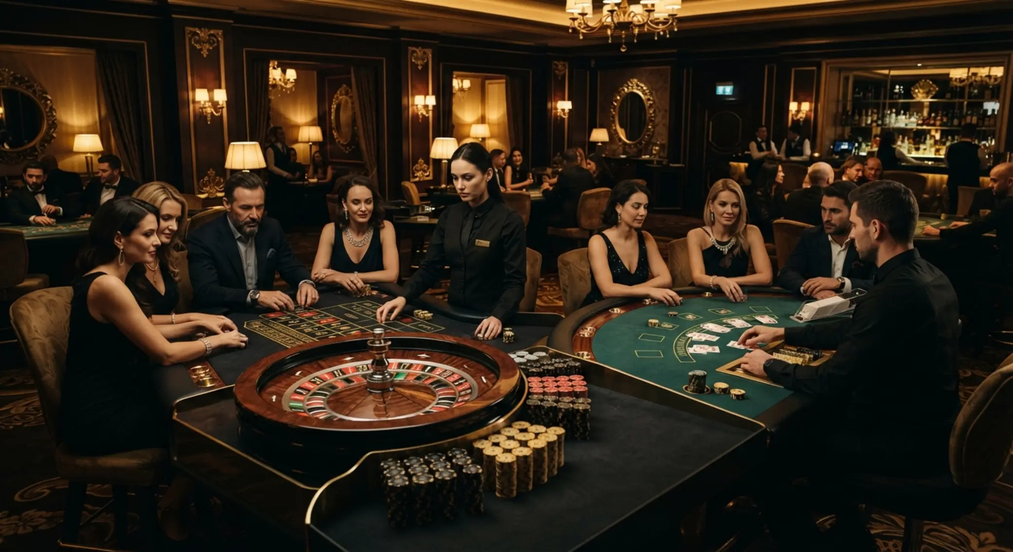 Stół live casino z wysokimi stawkami w klimacie VIP