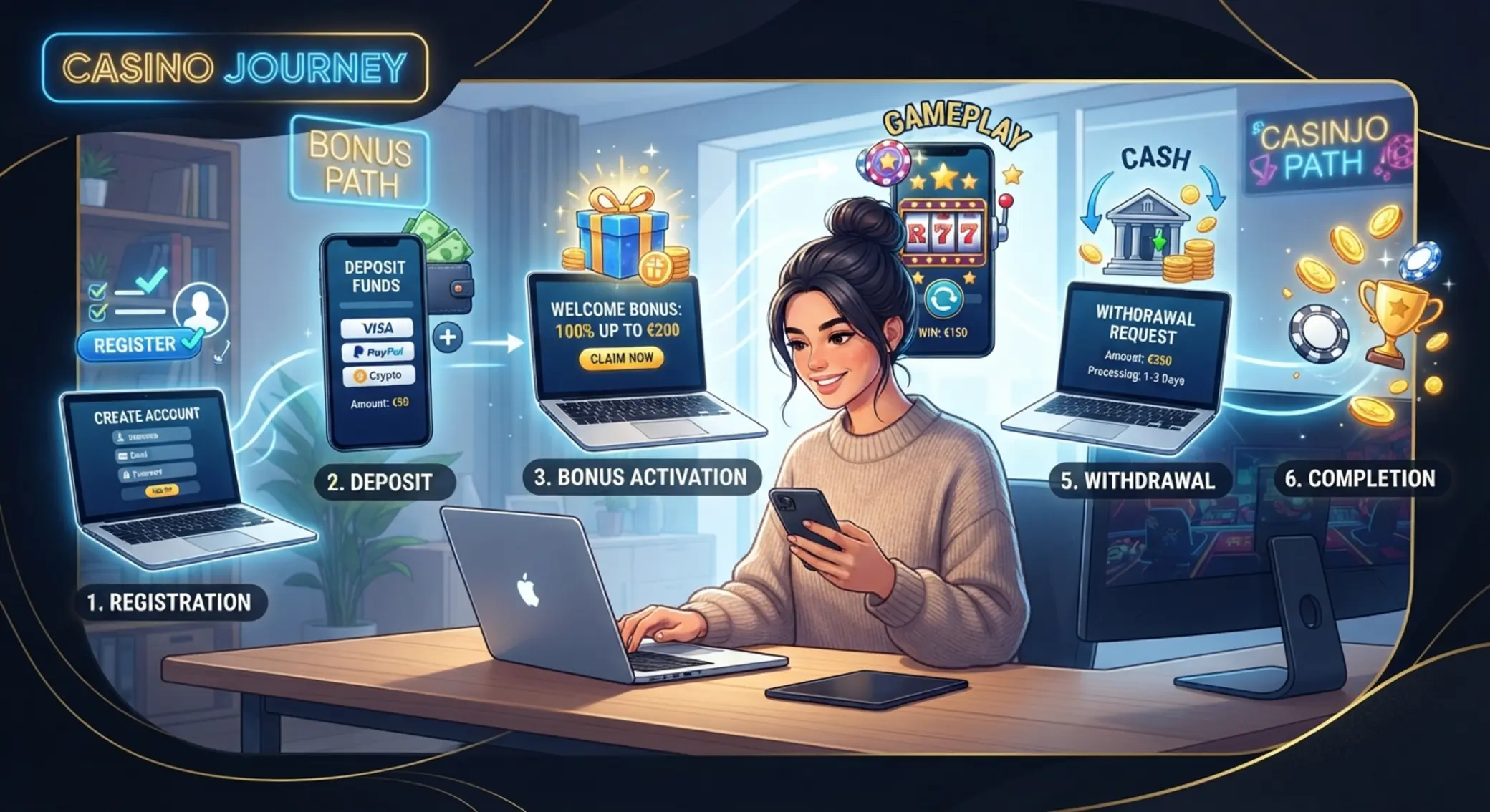 Proces odbioru bonusu w kasynie online krok po kroku